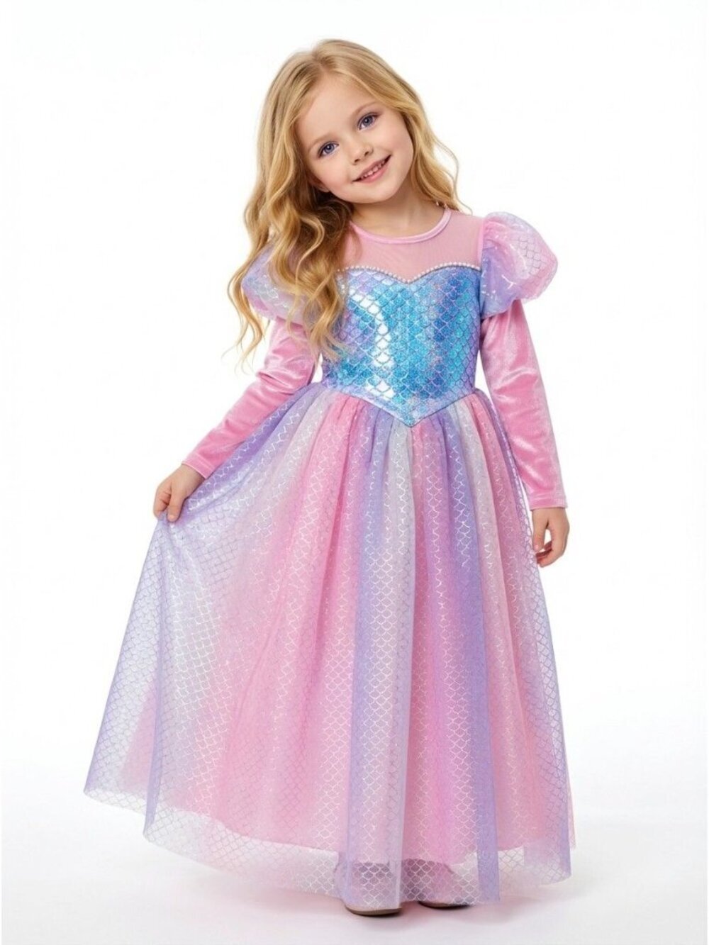 Girls Mermaid Princess Dress Costume